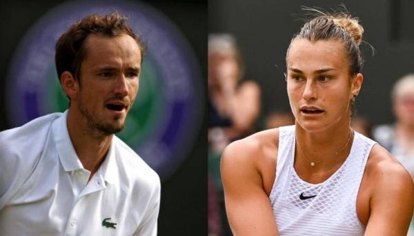 Russian men's world number six Daniil Medvedev (left) and Belarusian women's world number two Aryna Sabalenka will now feature at Wimbledon