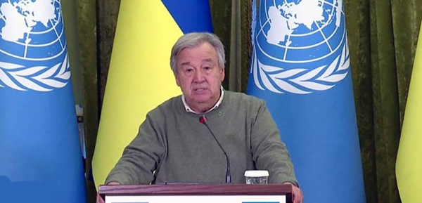 UN Secretary General Antonio Guterres speaking in New York at the UN headquarters.