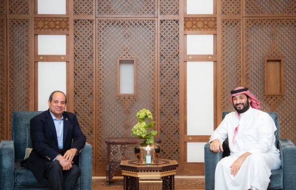 Crown Prince and Prime Minister Mohammed bin Salman met President Abdel Fattah El-Sisi of Egypt in Jeddah on Sunday. The Crown Prince hosted a suhoor banquet in honor of El-Sisi.