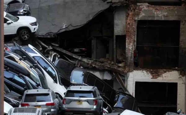 The second floor of the four-storey structure in Manhattan's Financial District collapsed first,