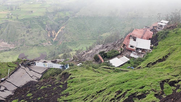 Search and rescue efforts continue after a major landslide in Alausi district of Chimborazo, Ecuador, March 29, 2023.
