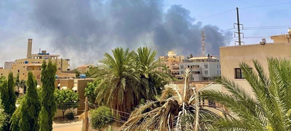 Smoke rises following a bombing in the Al-Tayif neighborhood of Khartoum, Sudan. — courtesy Open Source