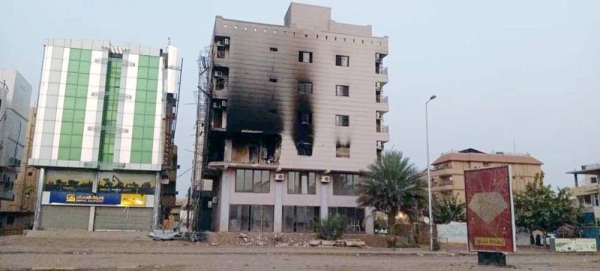 A residential building in Khartoum is damaged after being hit by a missile. — courtesy Mohammed Shamseddin