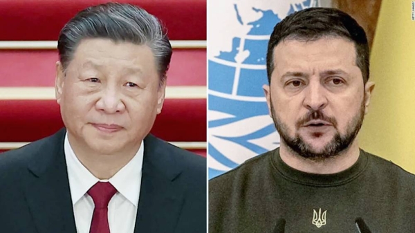 Chinese President Xi Jinping and Ukrainian counterpart Volodymyr Zelensky.
