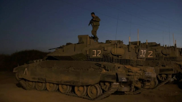 Israeli soldiers along the Gaza border on May 2.