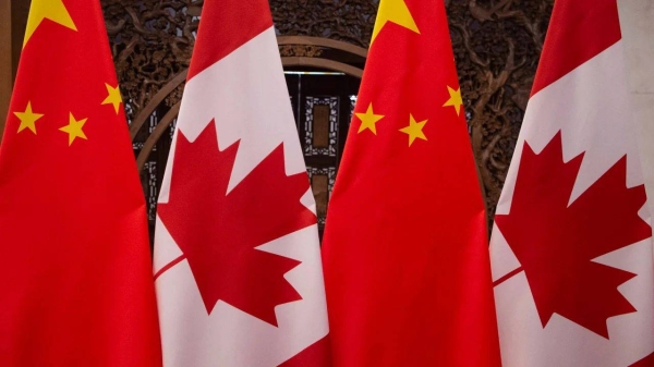 Canadian and Chinese flags