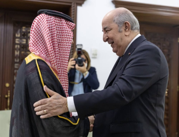 Algerian President Abdelmadjid Tebboune received Foreign Minister Prince Faisal Bin Farhan at the Presidential Palace on Tuesday.