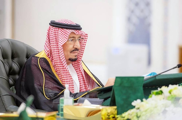 Custodian of the Two Holy Mosques King Salman chairs the Cabinet session on Tuesday at Al-Salam Palace in Jeddah.