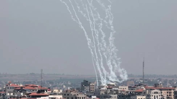 Palestinian militants in Gaza fired several barrages of rocket fire into southern Israel
