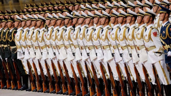 People's Liberation Army soldiers in Beijing on April 6, 2023
