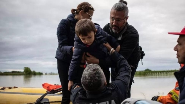 Rescue operations in the small village of Massa Lombarda, about 10 km from Imola