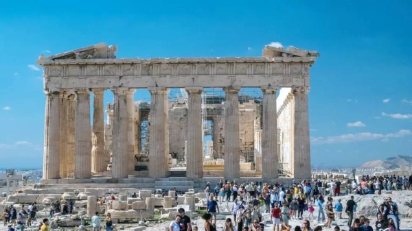 Tourists visiting the Parthenon in the Acropolis of Athens. — courtesy Marcos del Mazo/LightRocket via Getty Images