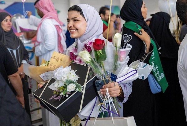 The talented students of the Saudi Team for Science and Engineering who won 27 prizes at the Regeneron International Science and Engineering Fair (ISEF 2023) arrived on Sunday at King Khalid International Airport in Riyadh.