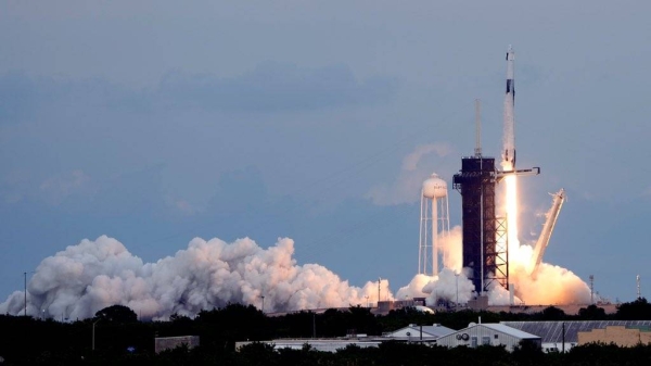 Abdullah Al-Sawha, minister of communications and IT and deputy head of the Supreme Space Council, and Princess Reema bint Bandar, Saudi ambassador to United States, witnessed the launch of the space vehicle from Kennedy Space Center.