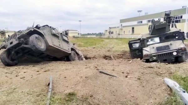 The Russian Defense Ministry released photos of abandoned or damaged Western military vehicles, but some have claimed the images are staged.