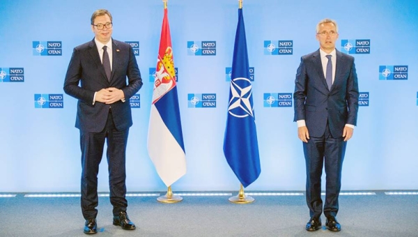NATO Secretary General Jens Stoltenberg met with President Aleksandar Vučić of the Republic of Serbia at NATO Headquarters on May 17
