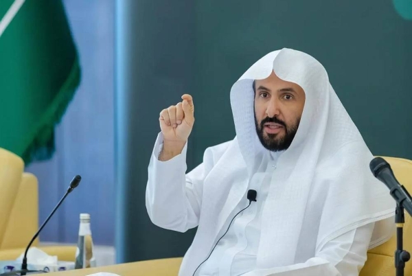Minister of Justice Dr. Walid Al-Samaani addressing a meeting with the heads of criminal courts in Riyadh on Sunday.

