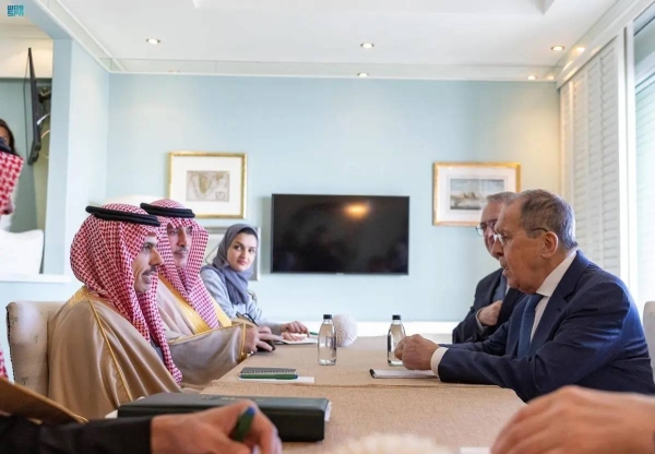 Prince Faisal bin Farhan holds talks with his Russian counterpart Sergey Lavrov in Cape Town on Thursday