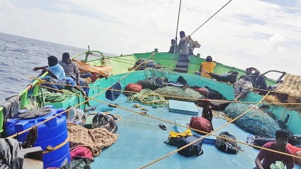 Migrants fleeing Sri Lanka pictured on the deck of the Marayan, a 50 ft fishing boat. — courtesy handout photo