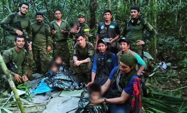 A video shared by Colombia's ministry of defense showed the children being rescued.