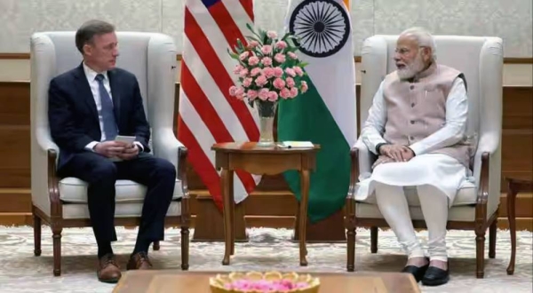 US National Security Advisor Jake Sullivan (left) with Indian Prime Minister Narendra Modi in New Delhi on Tuesday. — courtesy Twitter
