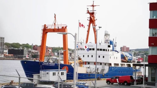 The Polar Prince was the Titan’s support vessel and it docked at a Canadian harbor. — courtesy PA Media