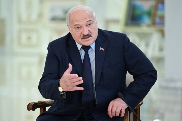 Belarus' President Alexander Lukashenko speaks as he meets with foreign media at his residence, the Independence Palace, in the capital Minsk on February 16, 2023. (Photo by Natalia KOLESNIKOVA / AFP) (Photo by NATALIA KOLESNIKOVA/AFP via Getty Images)
