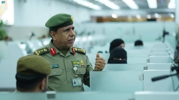 Director General of Passports Lt. Gen. Sulaiman bin Abdulaziz Al-Yahya tours Jeddah airport on Saturday.