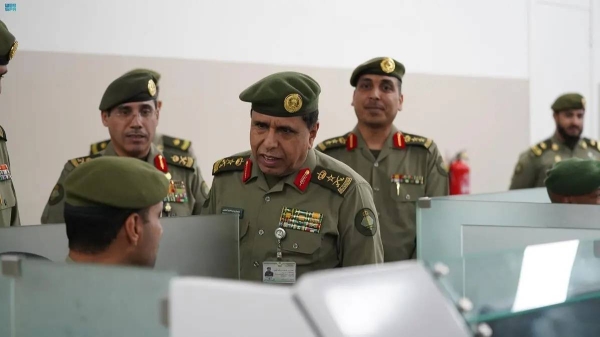 Director General of Passports Lt. Gen. Sulaiman bin Abdulaziz Al-Yahya tours Jeddah airport on Saturday.