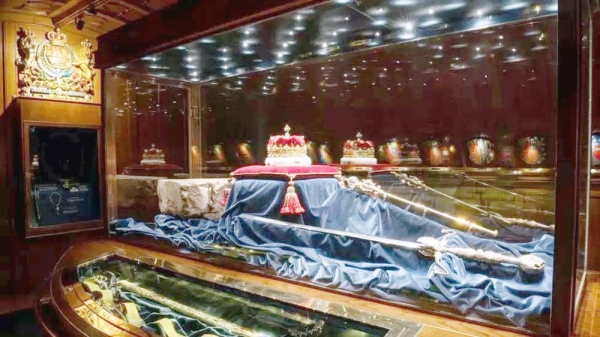 The Honours of Scotland on display at Edinburgh Castle. — courtesy Historic Environment Scotland