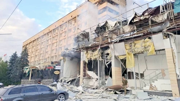 A view shows a building of a restaurant heavily damaged by a Russian missile strike, amid Russia’s attack on Ukraine, in central Kramatorsk, Donetsk region, Ukraine. — courtesy Reuters