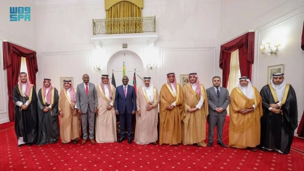 Kenya’s President William Ruto received on Friday the Minister of Investment Eng. Khalid Al-Falih and the accompanying delegation at the presidential palace in Nairobi.