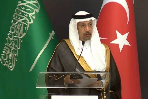 Investment Minister Eng. Khalid Al-Falih at the Saudi-Turkish Business Forum that was held in Jeddah on Monday.