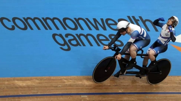 Cyclists compete at the 2022 Commonwealth games in the UK