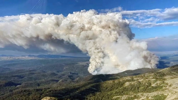 Wildfires, like this one in British Columbia’s Tweedsmuir Provincial Park, continue to burn in Canada. — courtesy Reuters