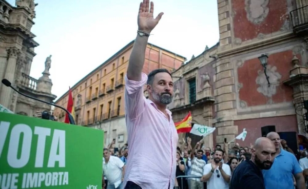 Spain’s hard-right Vox, led by Santiago Abascal, could likely form part of the next government. — courtesy Getty Images