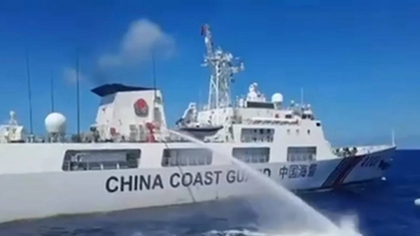 The Philippines has accused Chinese Coast Guard ships of firing water cannons and making 'dangerous maneuvers' at its ships in the South China Sea.