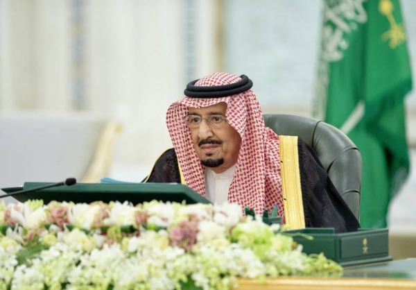 Custodian of the Two Holy Mosques King Salman chairing the weekly session of the Council of Ministers at Al-Salam Palace in Jeddah on Tuesday. 