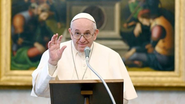 Pope Francis on Saturday strongly condemned the “unjustifiable” assassination of an Ecuadorian presidential candidate and urged all Ecuadorians to work together for peace.