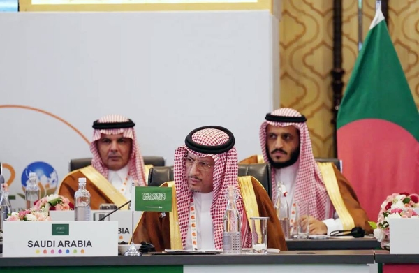 President of the Oversight and Anti-Corruption Authority (Nazaha) Mazen Bin Ibrahim Al-Kahmous speaks at the second ministerial meeting on combating corruption in the G20 countries in Kolkata, India, Saturday.