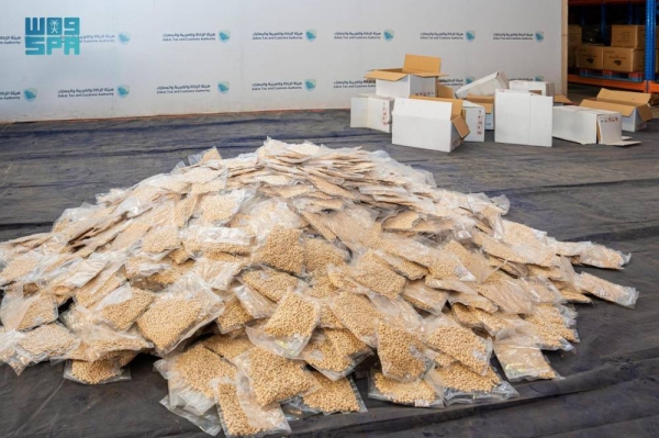 The ZATCA at the Jeddah Islamic Port has successfully thwarted an attempt to smuggle 2,242,560 Captagon pills that were hidden inside baklava sweet boxes.
