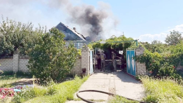 Photos of the aftermath showed a plume of smoke rising from the family’s home. — courtesy Ukraine government
