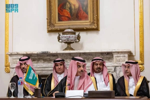  Foreign Minister Prince Faisal bin Farhan participates in a meeting of the ministerial contact group on Syria in Cairo on Tuesday.