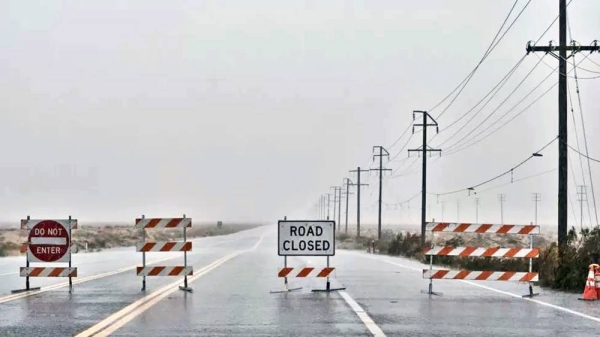 All major roads in and out of Palm Springs have been blocked due to flooding. — courtesy Getty Images