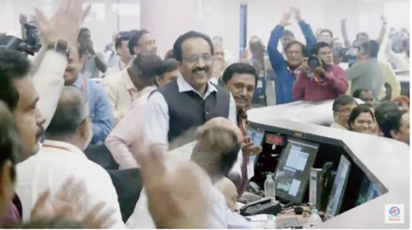 
Chandrayaan-3’s lander touches down on the lunar surface, making India the first country to successfully land a spacecraft near the Moon’s south pole. — courtesy ISRO 