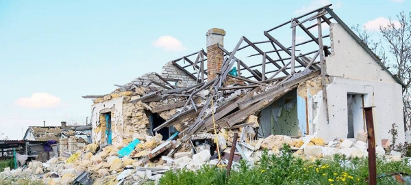 The ongoing war has seen widespread damage to civilian infrastructure in Ukraine, including this house in the Mykolaiv region. — courtesy WFP/Anastasiia Honcharuk