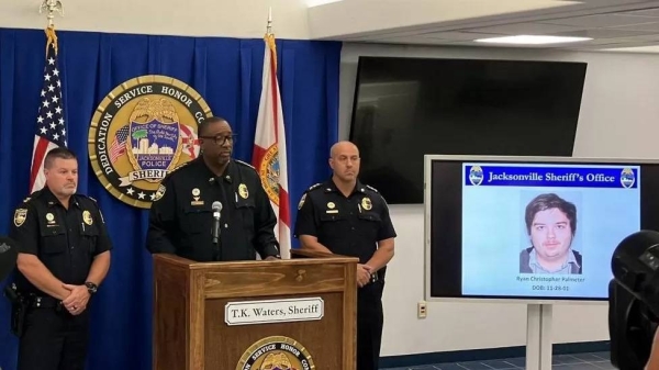 Ryan Christopher Palmeter, 21, is shown at a news conference in Jacksonville