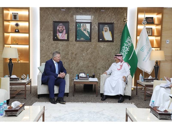 Minister of Education Yousef Al-Benyan discusses with Polish Ambassador  Robert Rostek ways to develop bilateral relations between Saudi Arabia and Poland in public and university education.