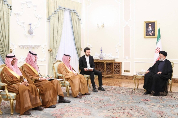 File photo of Iranian President Ebrahim Raisi meeting with Saudi foreign minister Prince Faisal bin Farhan.