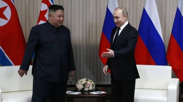 Kim and Putin are shown during their 2019 meeting in Vladivostok